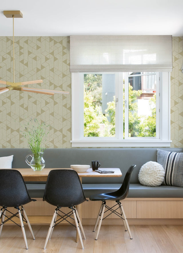 Fairbank Gold Linen Geometric Wallpaper with Modern Metallic Graphic Pattern - A-Street Prints 4034-26772