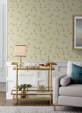 Fairbank Gold Linen Geometric Wallpaper in Gold by A-Street Prints Modern Geometric Pattern Unpasted Non Woven Wallpaper Scott Living FD26772