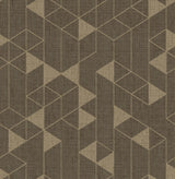 Fairbank Chocolate Linen Geometric Wallpaper by A-Street Prints - FD26773