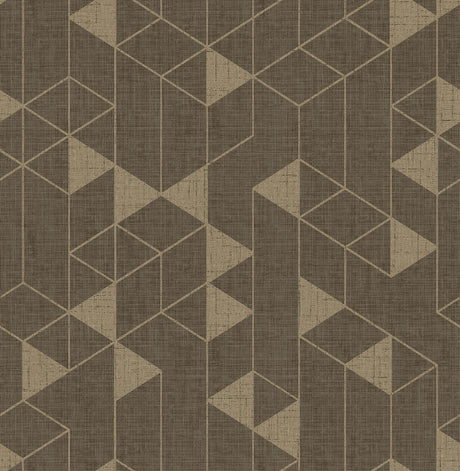 Fairbank Chocolate Linen Geometric Wallpaper by A-Street Prints - FD26773