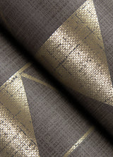 Fairbank Chocolate Linen Geometric Wallpaper with Modern Geometrics Pattern - Brewster 4034-26773