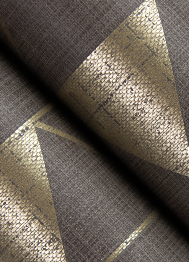 Fairbank Chocolate Linen Geometric Wallpaper with Modern Geometrics Pattern - Brewster 4034-26773