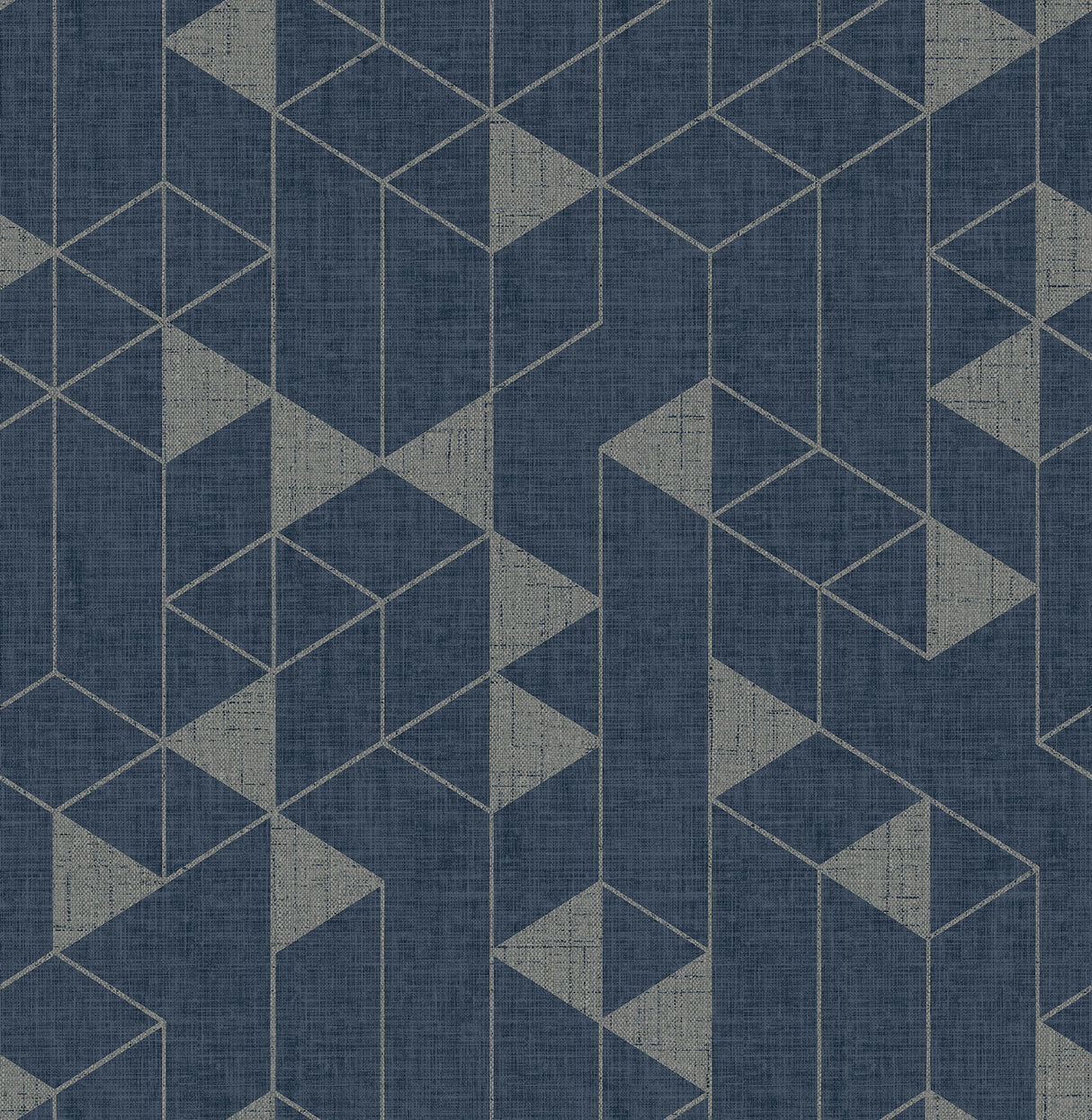 Fairbank Navy Linen Geometric Wallpaper by A-Street Prints - FD26775