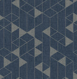 Fairbank Navy Linen Geometric Wallpaper by A-Street Prints - FD26775