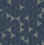Fairbank Navy Linen Geometric Wallpaper by A-Street Prints - FD26775