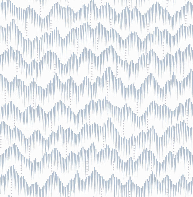Holmby Light Blue Brushstroke Zigzag Wallpaper, Modern Geometric Non Woven Unpasted - Brewster 4034-26777
