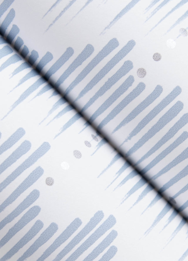 Holmby Light Blue Brushstroke Zigzag Wallpaper, Modern Geometric Non Woven Unpasted - Brewster 4034-26777