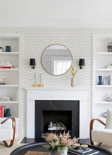 Holmby Bone Brushstroke Zigzag Wallpaper with Metallic Modern Geometric Pattern - Brewster 4034-26778