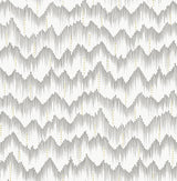 Holmby Grey Brushstroke Zigzag Wallpaper with Metallic Graphic Geometric Motif - Brewster 4034-26779