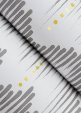 Holmby Grey Brushstroke Zigzag Wallpaper with Metallic Graphic Geometric Motif - Brewster 4034-26779