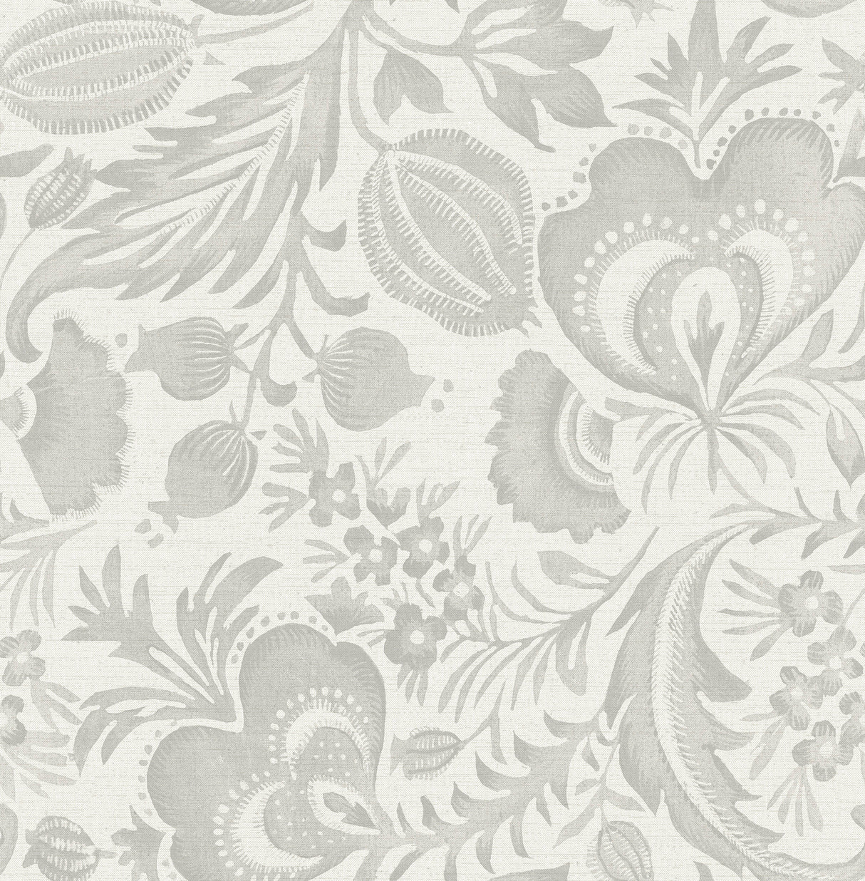 Culver Grey Jacobean Botanical Floral Scroll Wallpaper by A-Street Prints FD26780