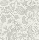 Culver Grey Jacobean Botanical Floral Scroll Wallpaper by A-Street Prints FD26780