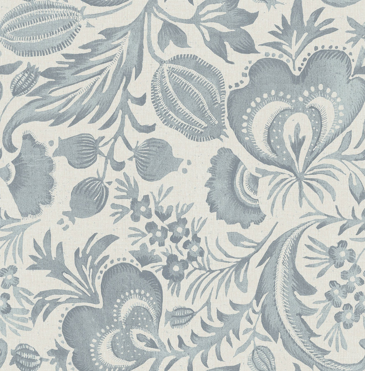 Culver Slate Jacobean Wallpaper with Botanical Floral Pattern - A-Street Prints 4034-26781
