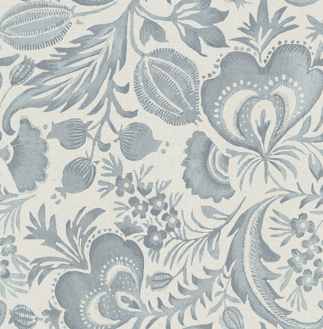 Culver Slate Jacobean Wallpaper with Botanical Floral Pattern - A-Street Prints 4034-26781