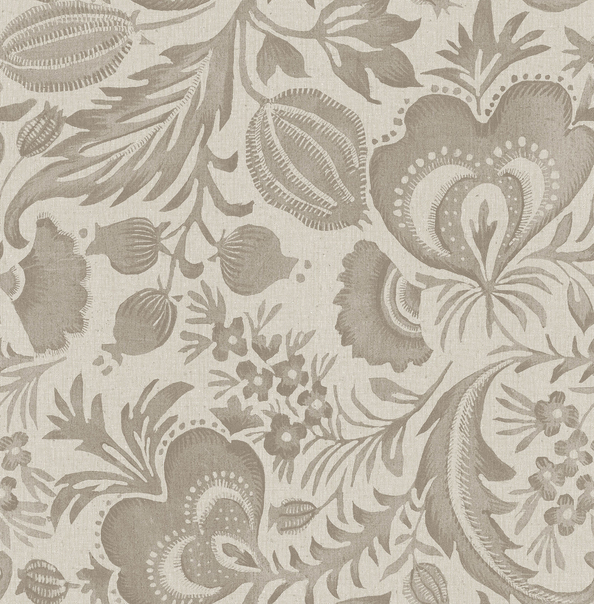 Culver Light Brown Jacobean Botanical Floral Wallpaper by A-Street Prints - FD26782