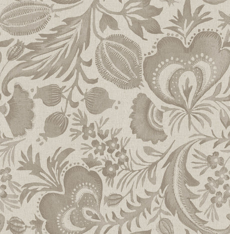 Culver Light Brown Jacobean Botanical Floral Wallpaper by A-Street Prints - FD26782