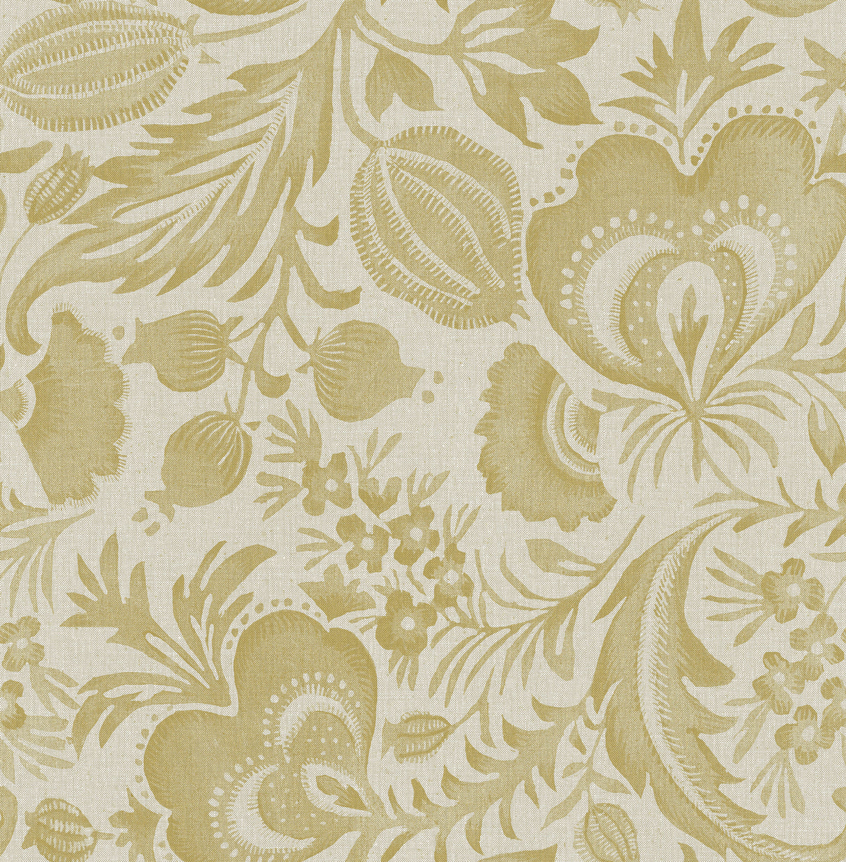 Culver Mustard Jacobean Wallpaper by A-Street Prints FD26784