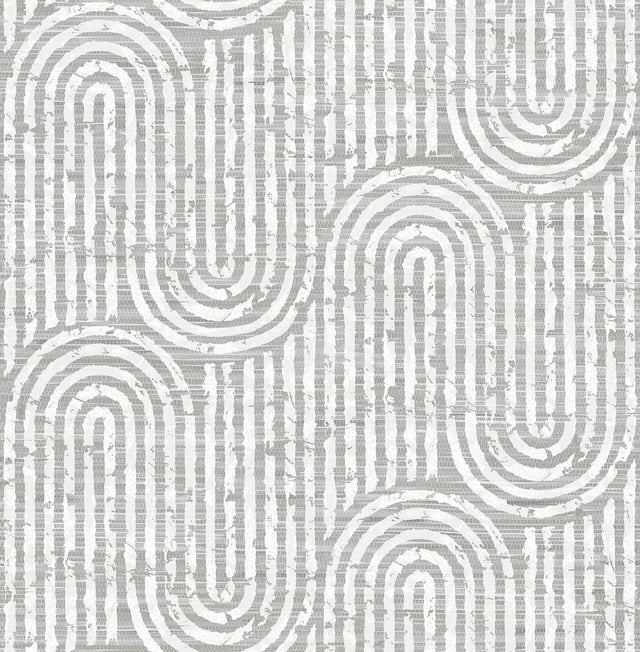 Trippet Grey Zen Waves Wallpaper with Modern Geometric Wave Pattern - A-Street Prints 4034-26785
