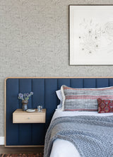 Trippet Grey by A-Street Prints Zen Waves Modern Geometric Grasscloth Look Non Woven Unpasted Washable Strippable Wallpaper Roll - FD26785
