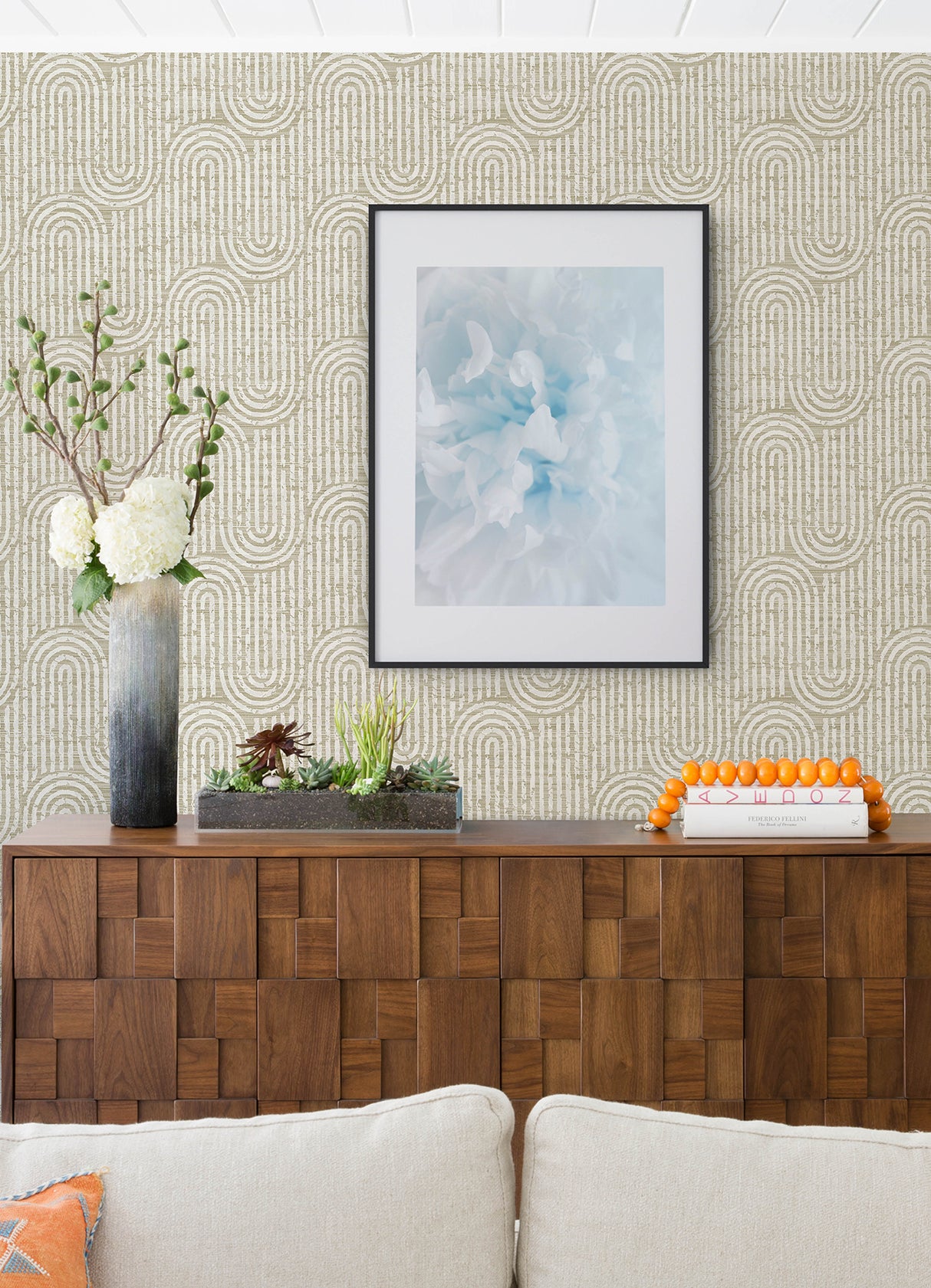 Trippet Light Brown by A-Street Prints Zen Waves Geometric Faux Grasscloth Textured Non Woven Unpasted Wallpaper 20.5-in x 33-ft - FD26786