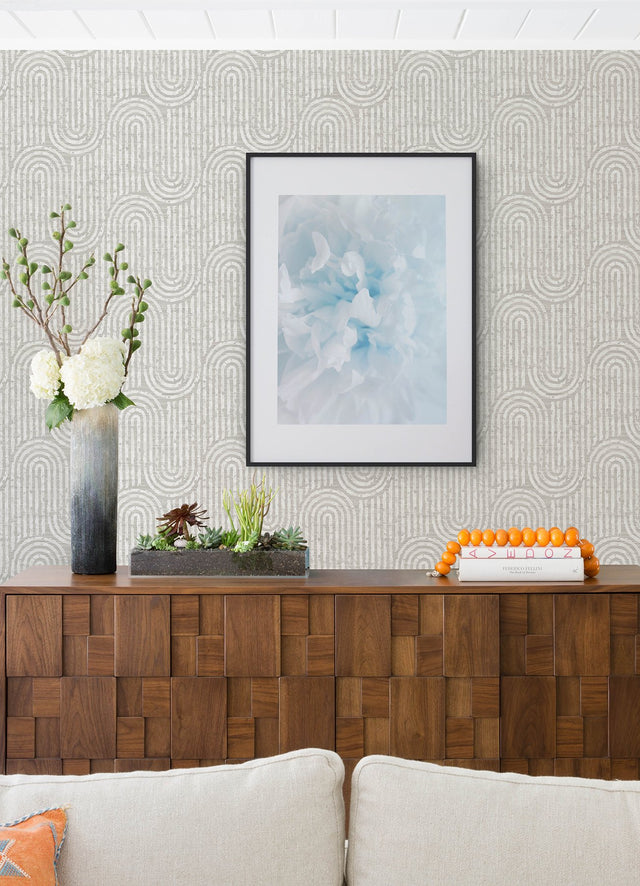 Trippet Bone Zen Waves Wallpaper with Modern Geometric Pattern - A-Street Prints 4034-26787