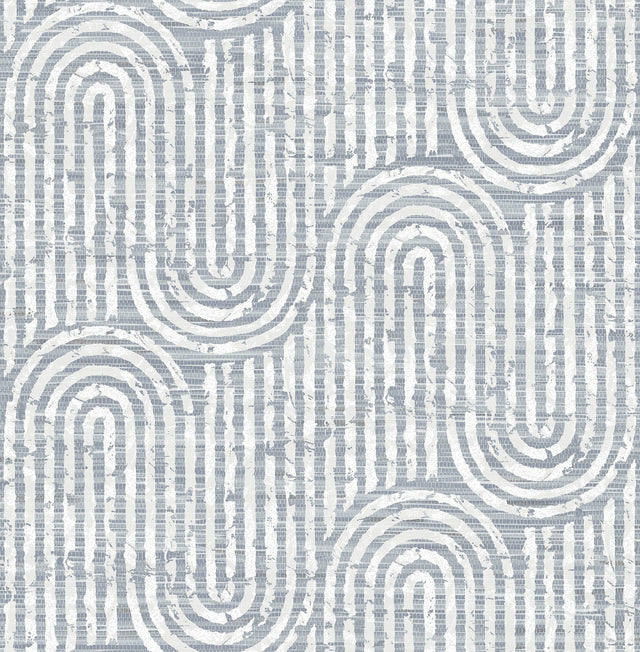 Trippet Blue Zen Waves Wallpaper with Modern Geometric Pattern - A-Street Prints 4034-26788