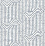 Trippet Blue Zen Waves Wallpaper by A-Street Prints FD26788 - Swirling white geometric lines on a light blue faux grasscloth background
