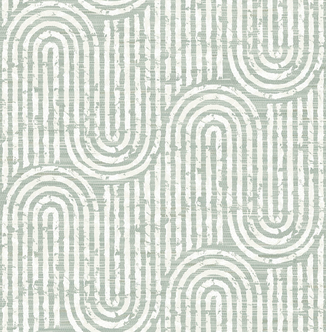 Trippet Sage Zen Waves Wallpaper with Modern Geometric Pattern - A-Street Prints 4034-26789