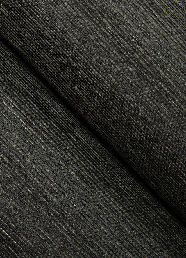 Colcord Black Sisal Grasscloth Wallpaper with Traditional Texture Pattern - Brewster 4034-72100