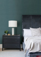 Colcord Teal Sisal Grasscloth Wallpaper with Traditional Texture Pattern - Brewster 4034-72101