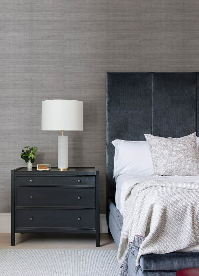 Colcord Silver Sisal Grasscloth Wallpaper with Textured Graphics Pattern - A-Street Prints 4034-72103