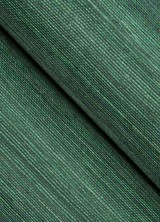 Colcord Dark Green Sisal Grasscloth Wallpaper with Textured Pattern - Brewster 4034-72105