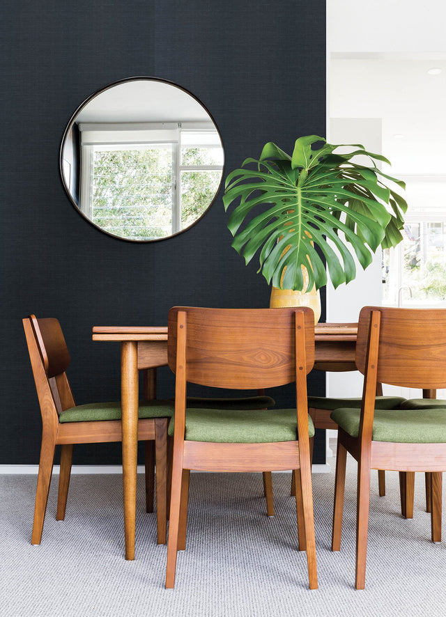 Colcord Navy Sisal Grasscloth Wallpaper with Texture Pattern - A-Street Prints 4034-72106