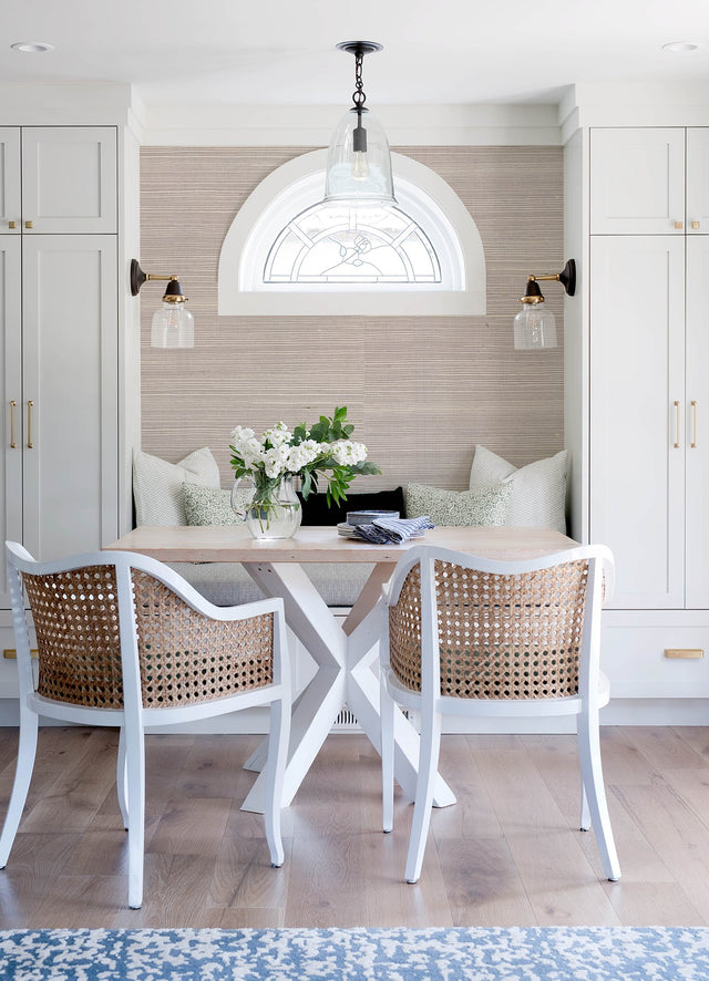Kenter Taupe Sisal Grasscloth Wallpaper with Traditional Texture Pattern - Brewster 4034-72108