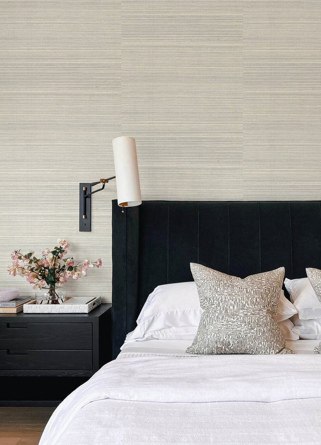 Kenter Beige Sisal Grasscloth Wallpaper with Traditional Texture Pattern - A-Street Prints 4034-72110