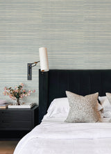 Kenter Aqua by A-Street Prints Sisal Grasscloth Textured Unpasted Peelable Paper Wallpaper Scott Living III 36-in by 24-ft - YK72111