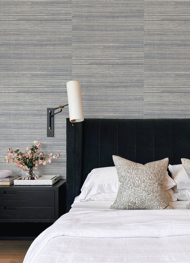 Kenter Teal Sisal Grasscloth Wallpaper with Traditional Texture Pattern - A-Street Prints 4034-72112