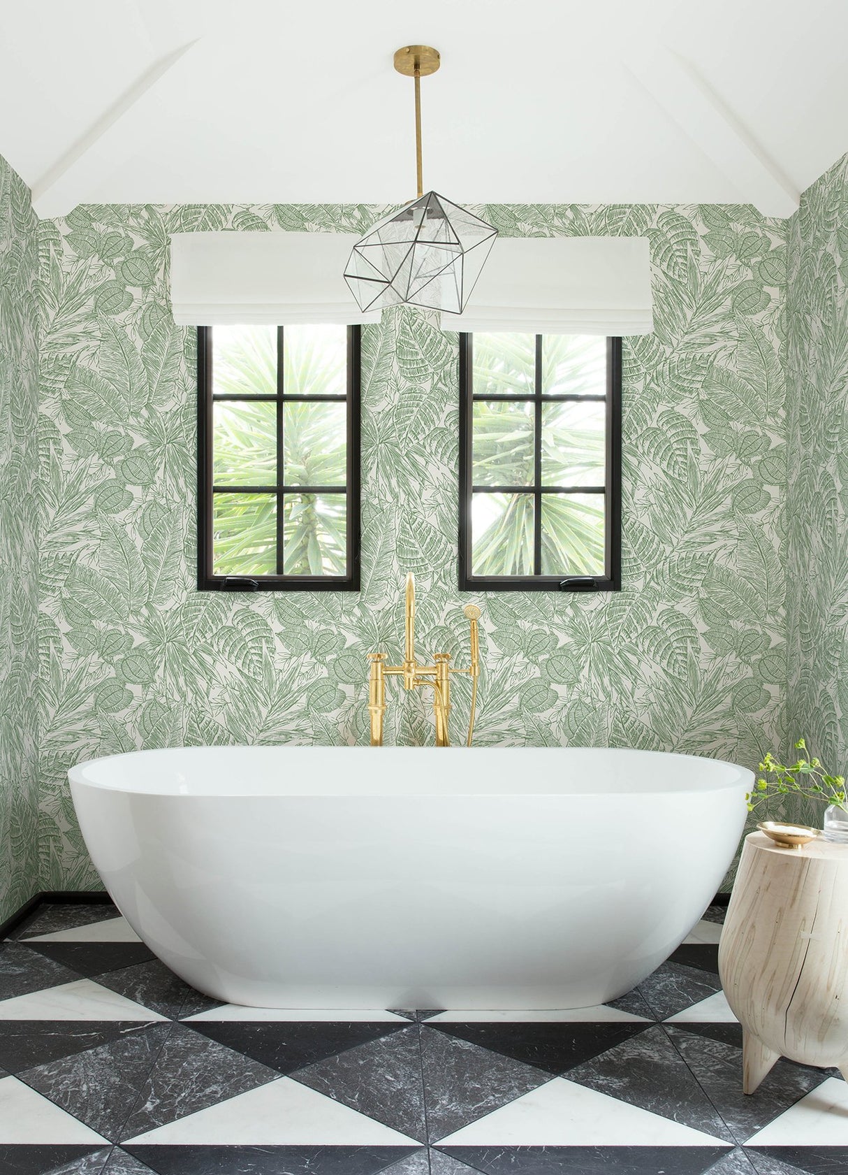 Brentwood Green Palm Leaves Wallpaper with Textured Paper Weave Grasscloth - A-Street Prints 4034-72116