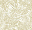 Brentwood Yellow Palm Leaves Wallpaper by A-Street Prints - Tropical Botanical Paper Weave Grasscloth