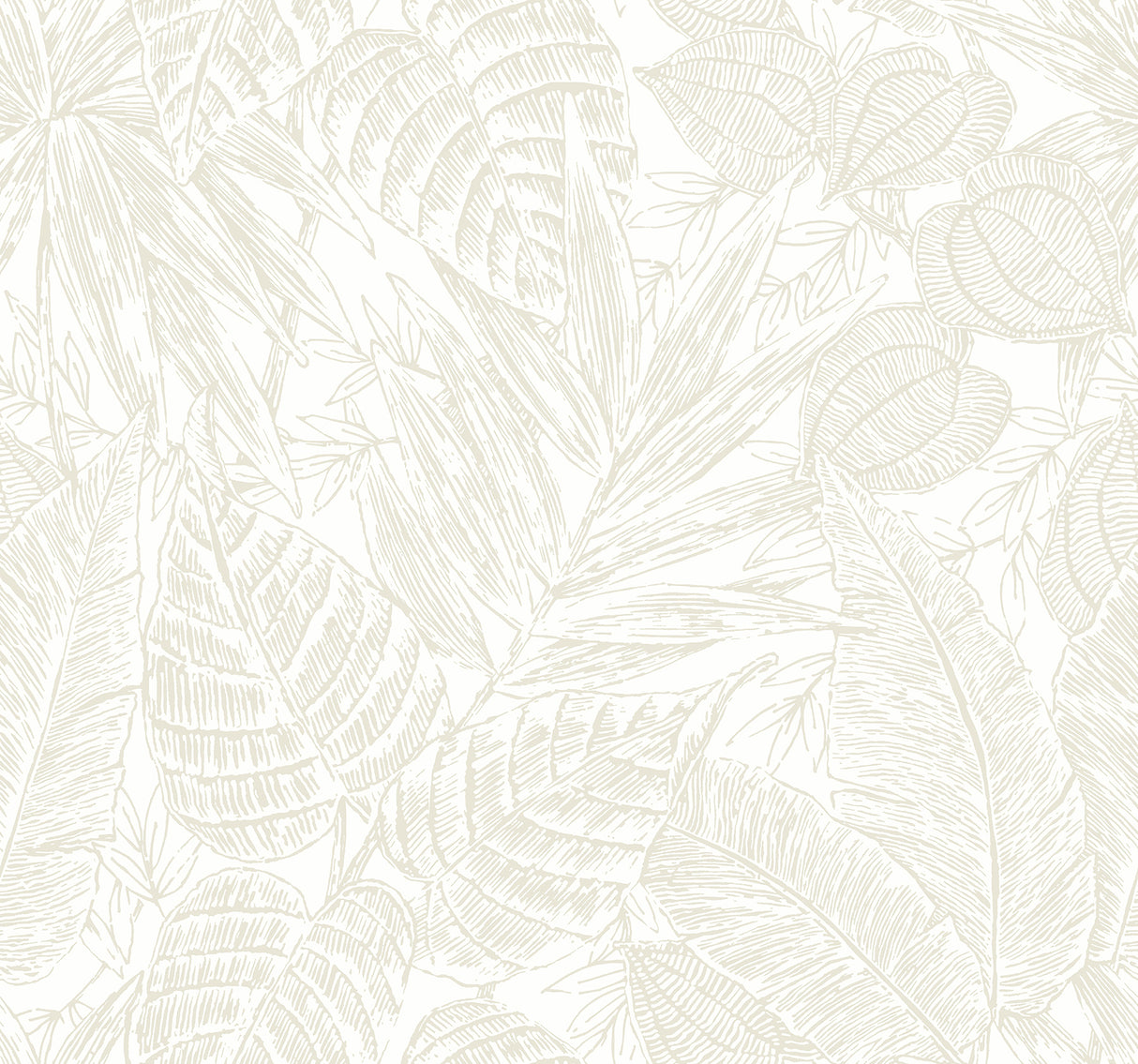 Brentwood Bone Palm Leaves Wallpaper by A-Street Prints - YK72118