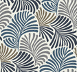 Trousdale Dark Blue Fanning Flora Wallpaper by A-Street Prints - YK72124