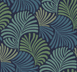 Trousdale Navy Fanning Flora Wallpaper by A-Street Prints - YK72125