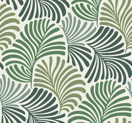 Trousdale Green Fanning Flora Wallpaper by A-Street Prints - YK72127