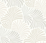 Trousdale Neutral Fanning Flora Wallpaper with Botanical Leaf Motif - Brewster 4034-72129