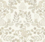 Getty Cream Jungle Damask Wallpaper with Metallic Bohemian Animal Motif - A-Street Prints 4034-72132