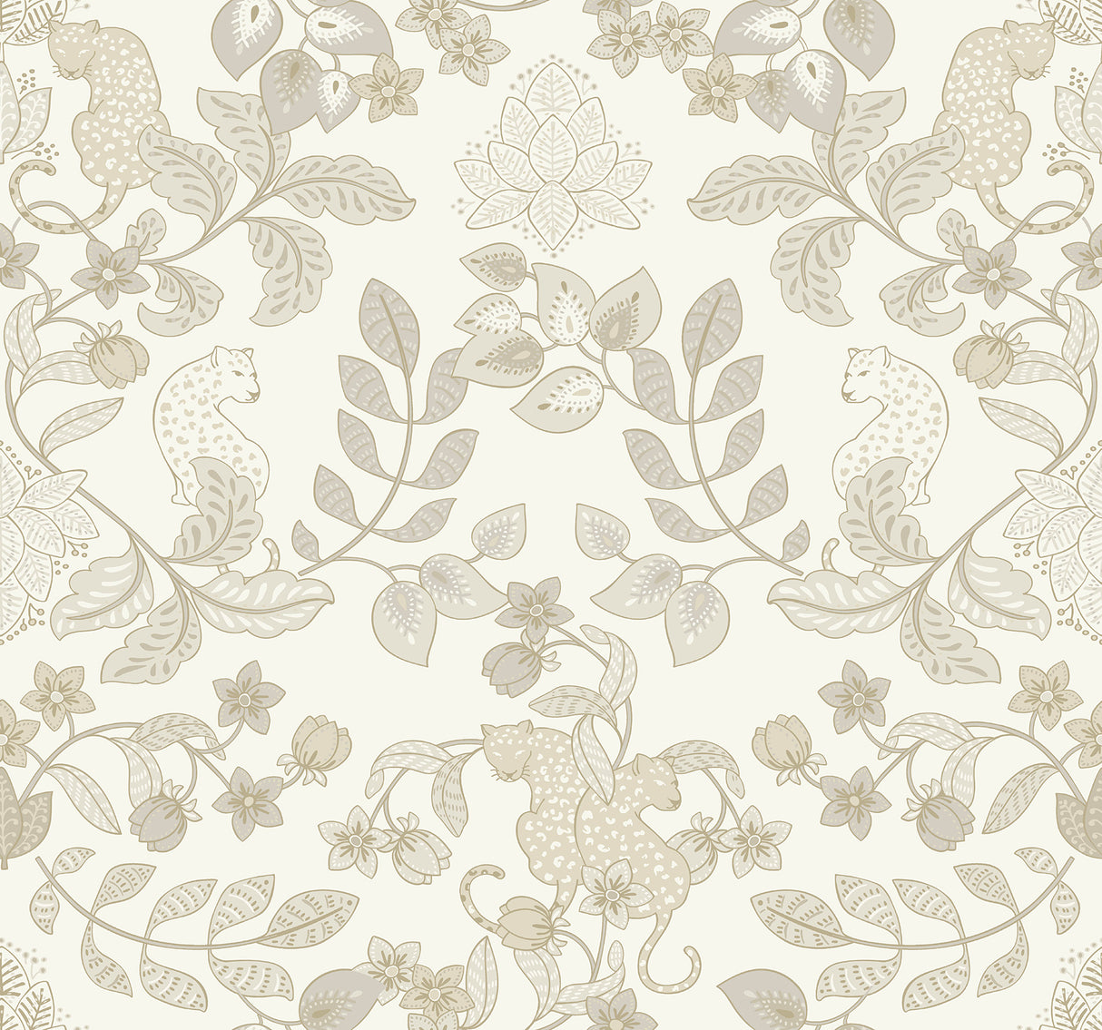 Getty Cream Jungle Damask Wallpaper by A-Street Prints - YK72132