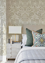Getty Cream Jungle Damask Wallpaper by A-Street Prints Bohemian Leopard Floral Vine Non Woven Unpasted Scott Living III - YK72132
