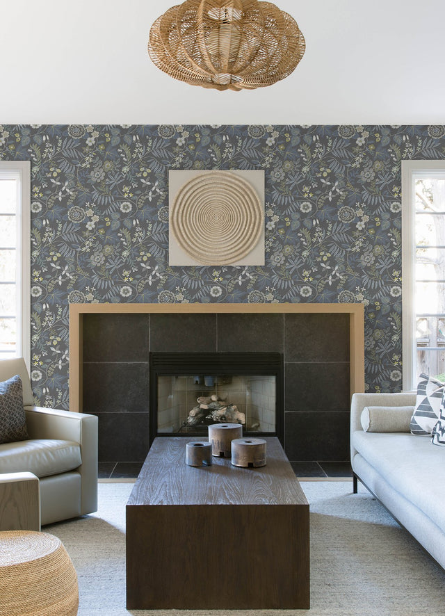 Marilyn Light Grey Floral Trail Wallpaper with Modern Botanical Flowers - A-Street Prints 4034-72136