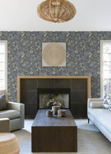 Marilyn Light Grey Botanical Floral Trail Embroidery Inspired Wallpaper by A-Street Prints Scott Living III Non Woven Unpasted - YK72136
