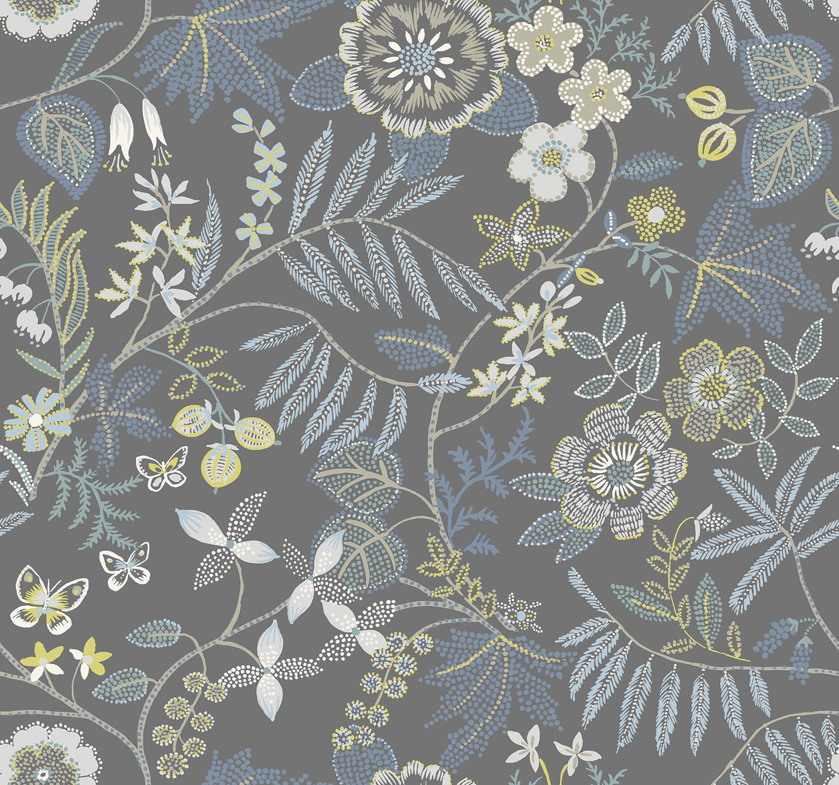 Marilyn Light Grey Floral Trail Wallpaper by A-Street Prints - YK72136